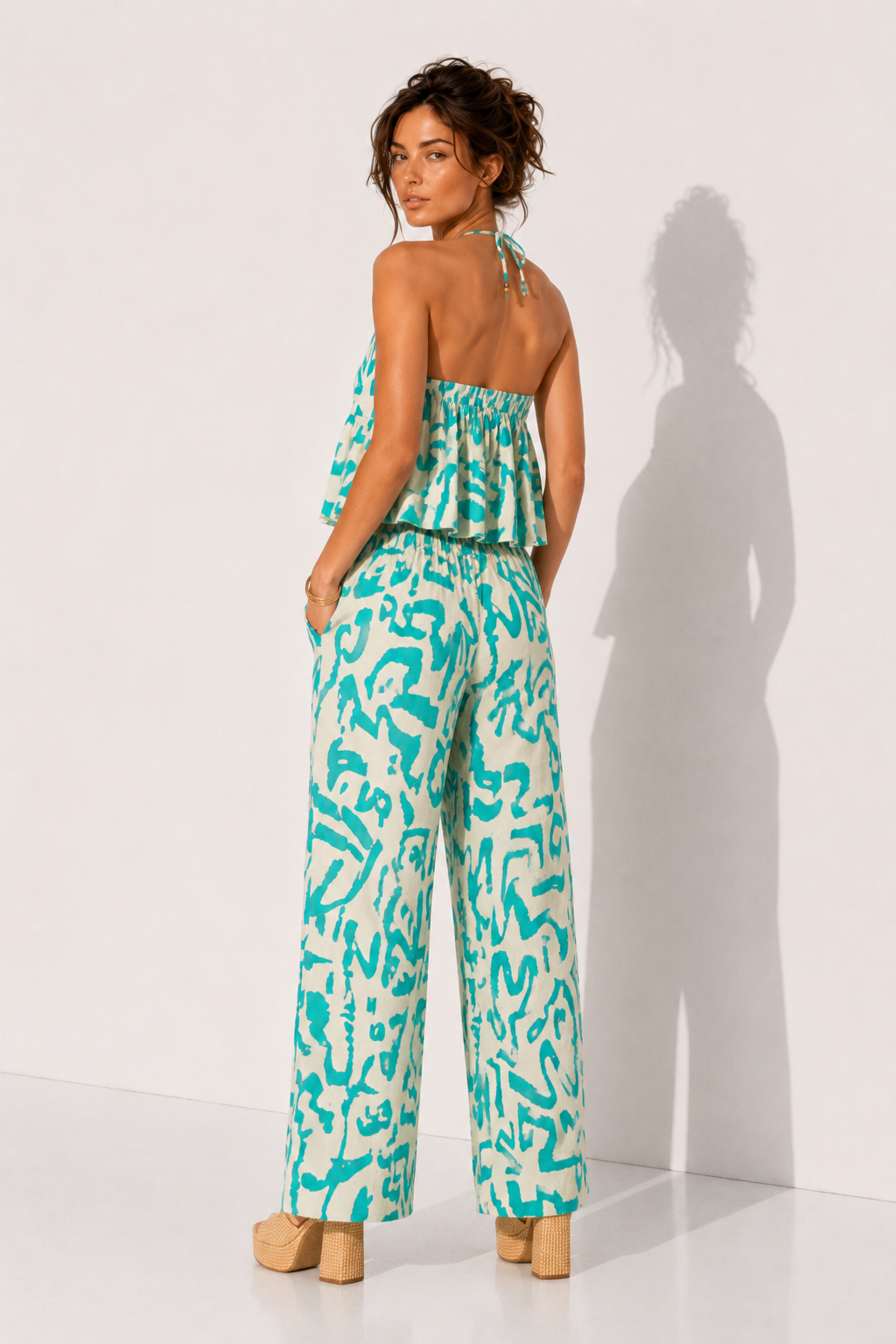 Abstract Print Halter Co-ord Set