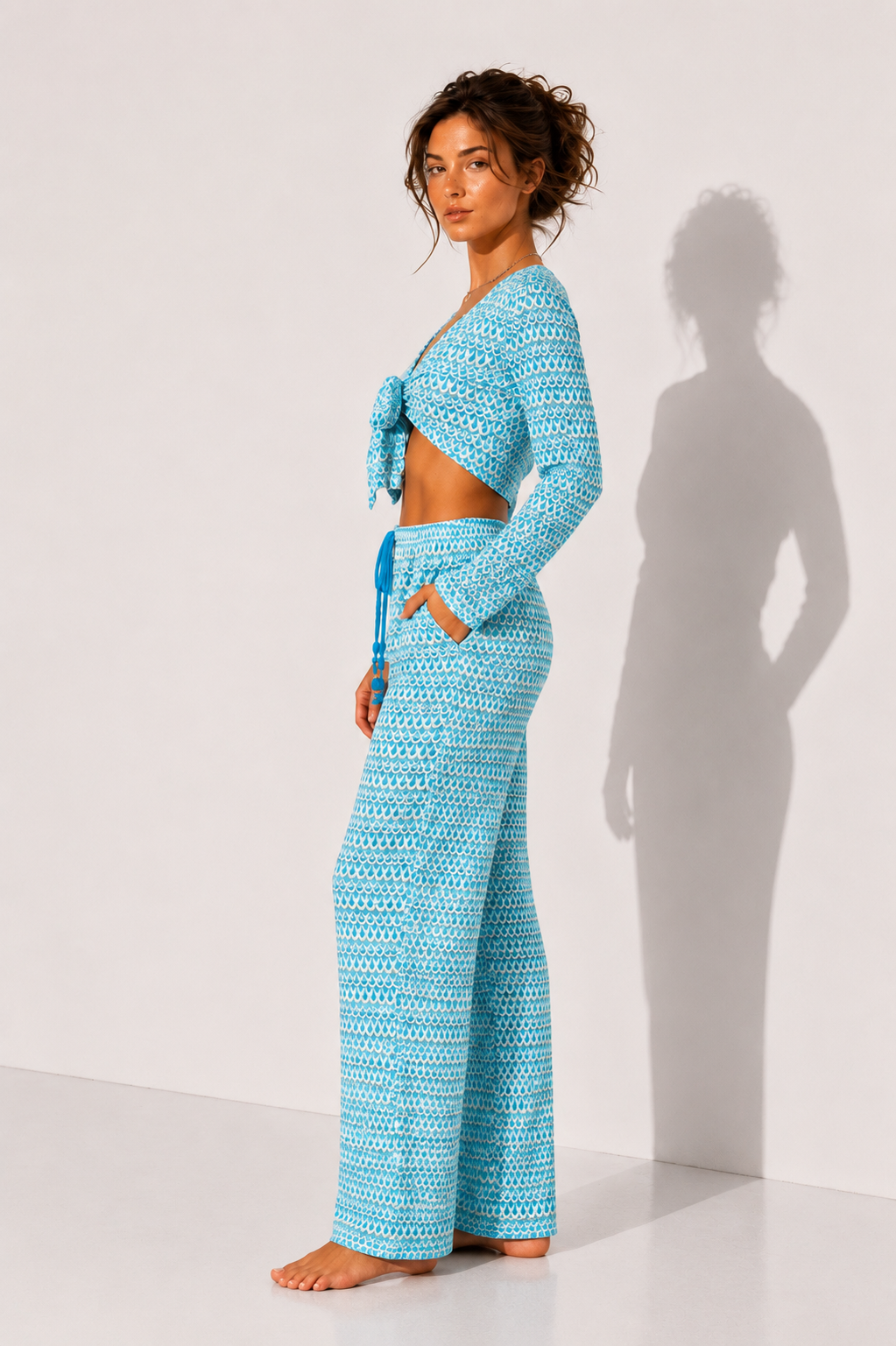 why its soGeometric Print Tie-Front Co-ord Set