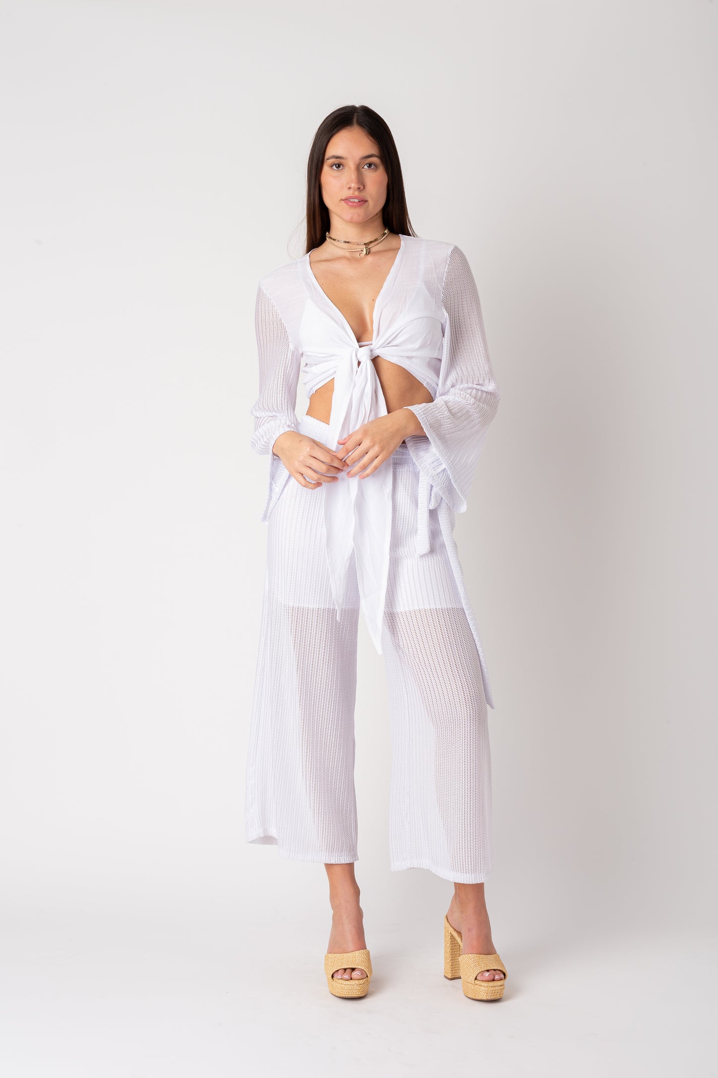 Pleated Resort Set in White