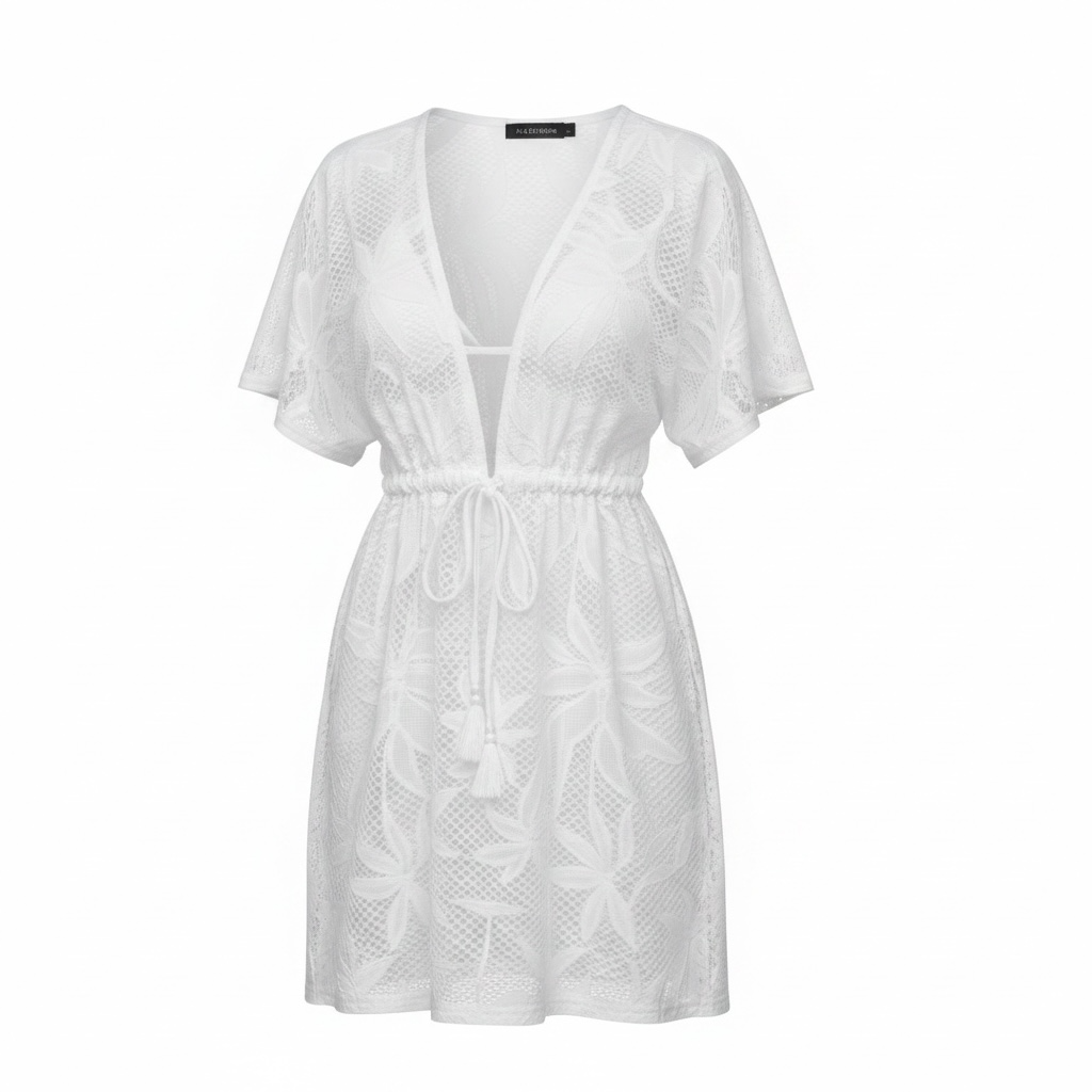 White Lace Resort cover up dress wild tropical