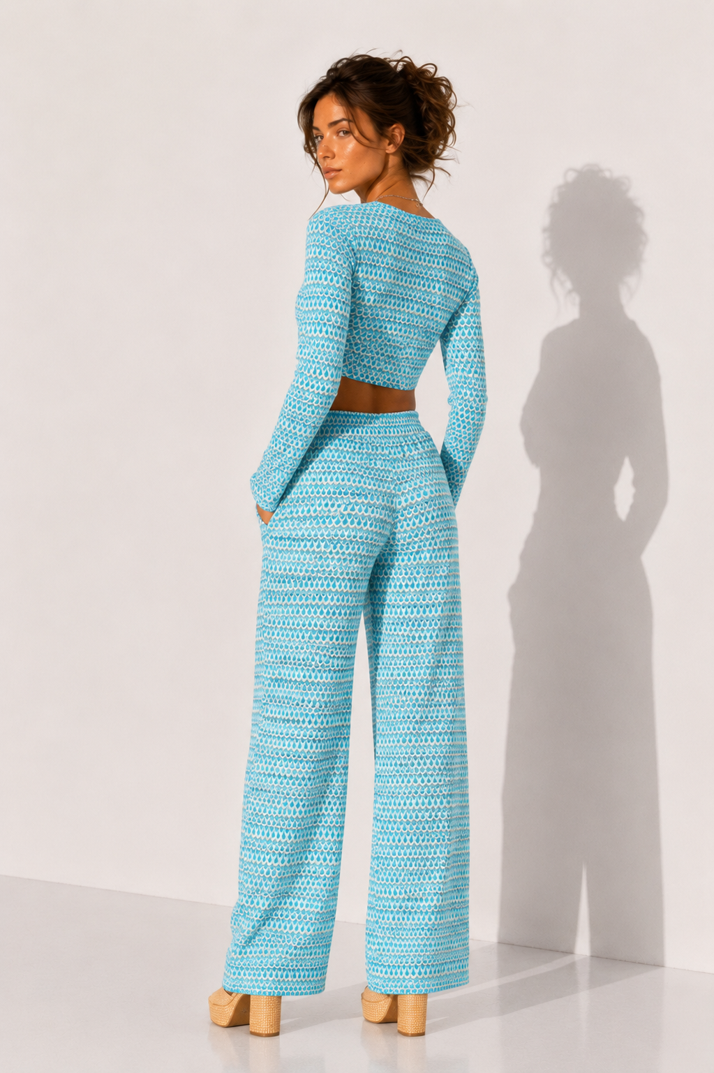 why its soGeometric Print Tie-Front Co-ord Set