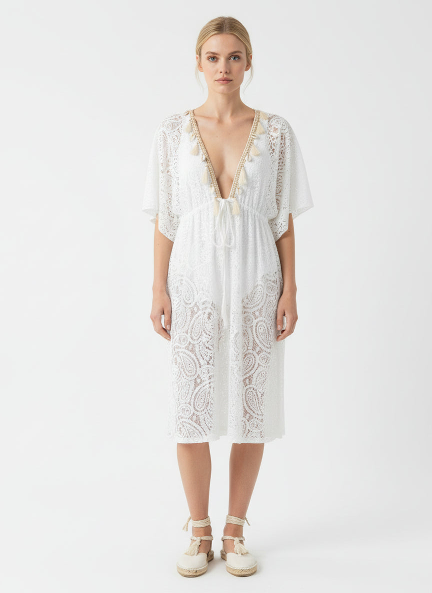 White Lace Cover-Up Dress.