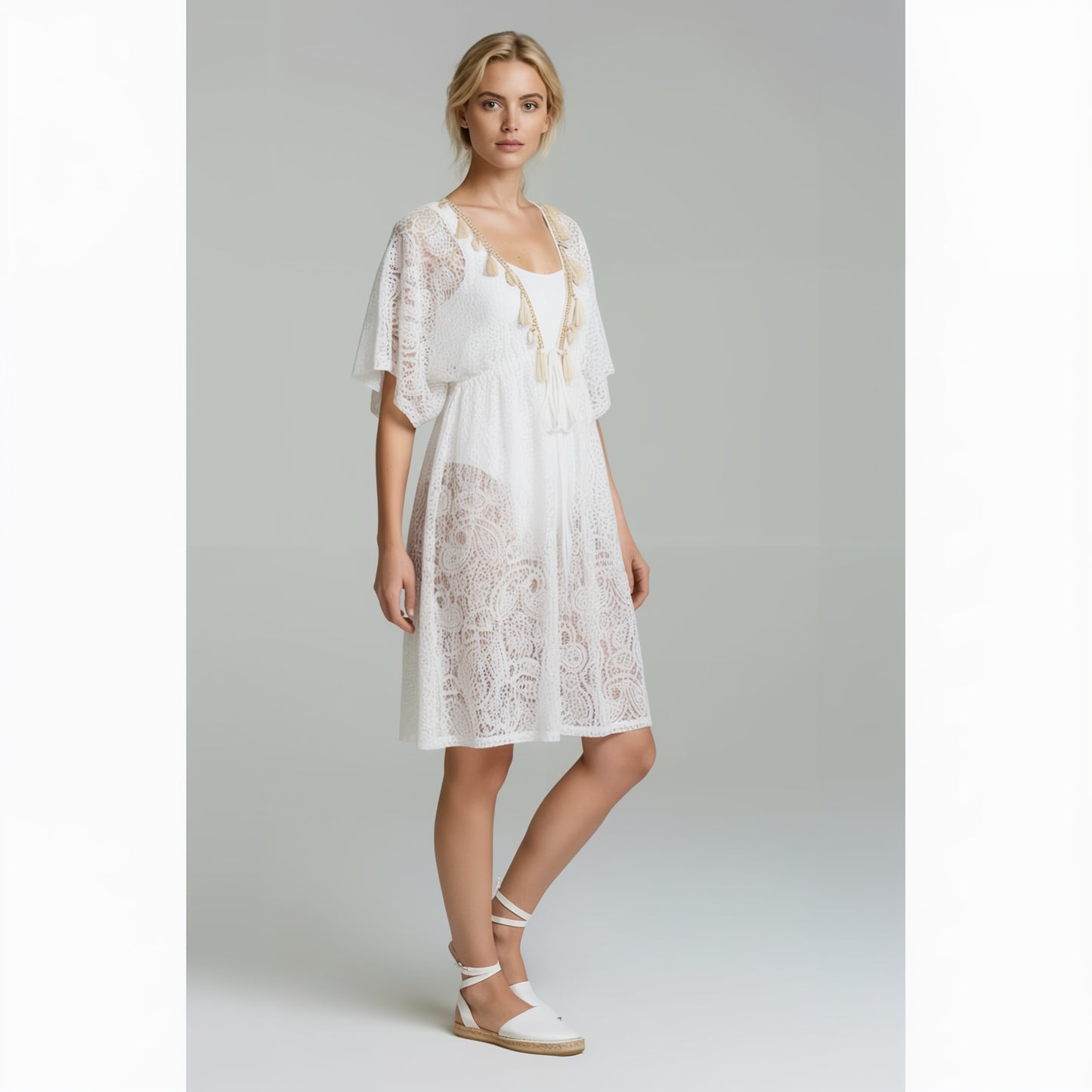 White Lace Cover-Up Dress.