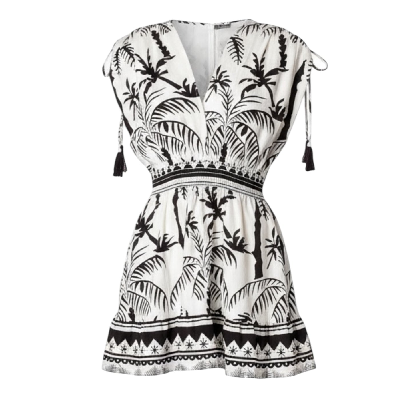 Palm Print Resort Mini Dress wild tropical