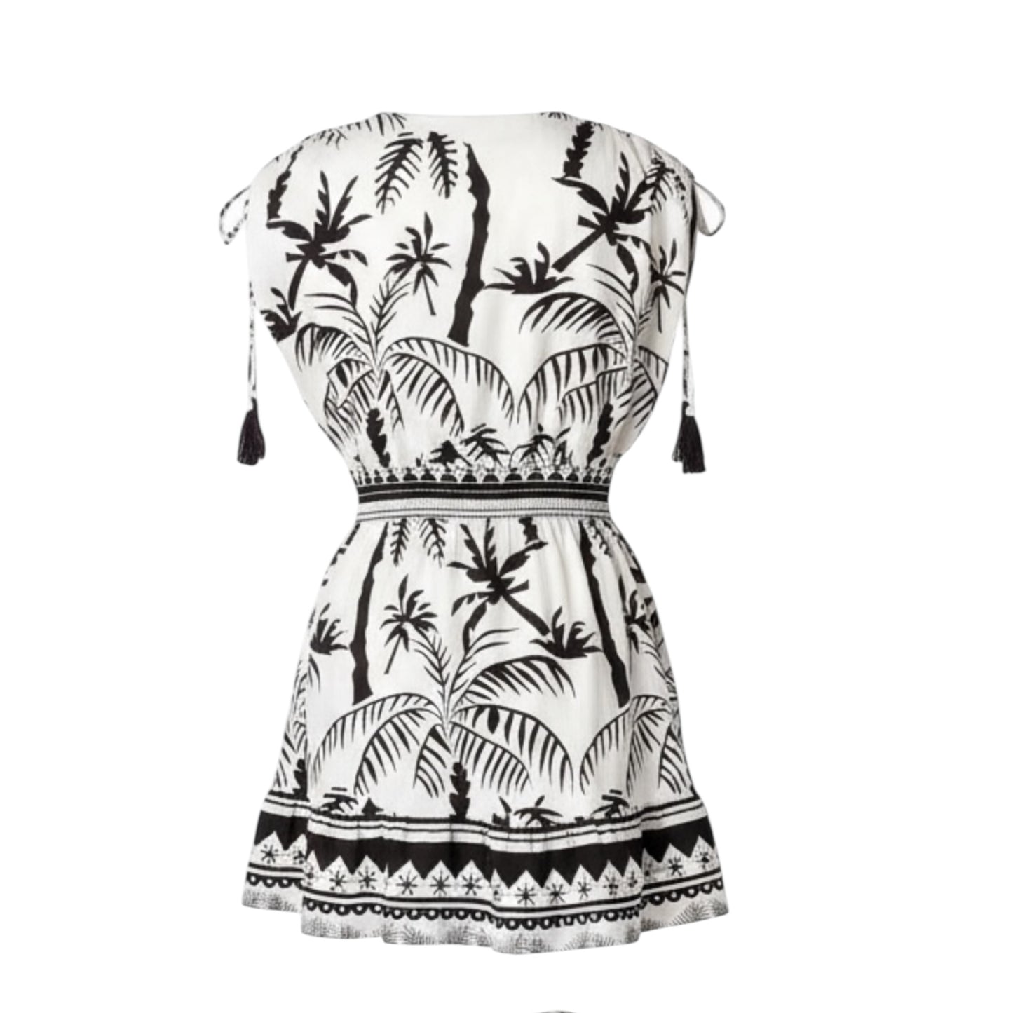 Palm Print Resort Mini Dress wild tropical