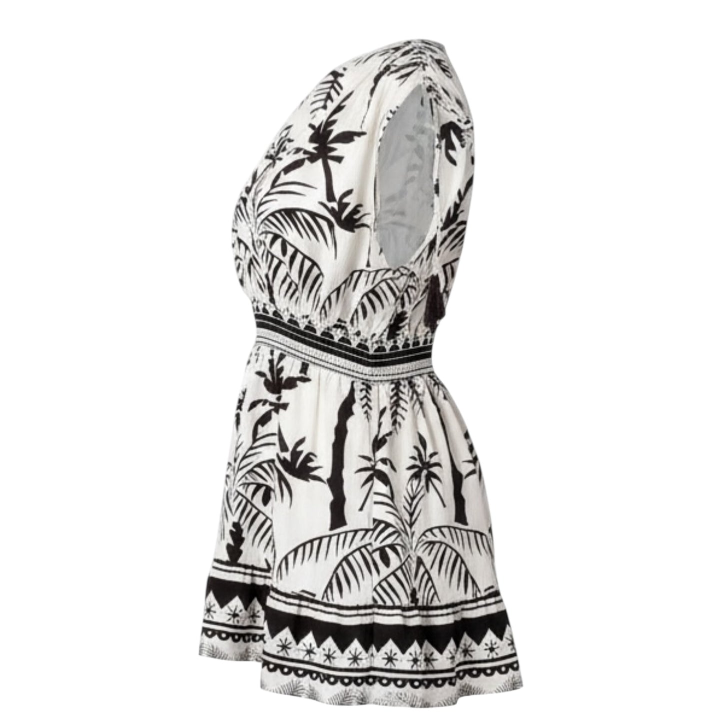 Palm Print Resort Mini Dress wild tropical