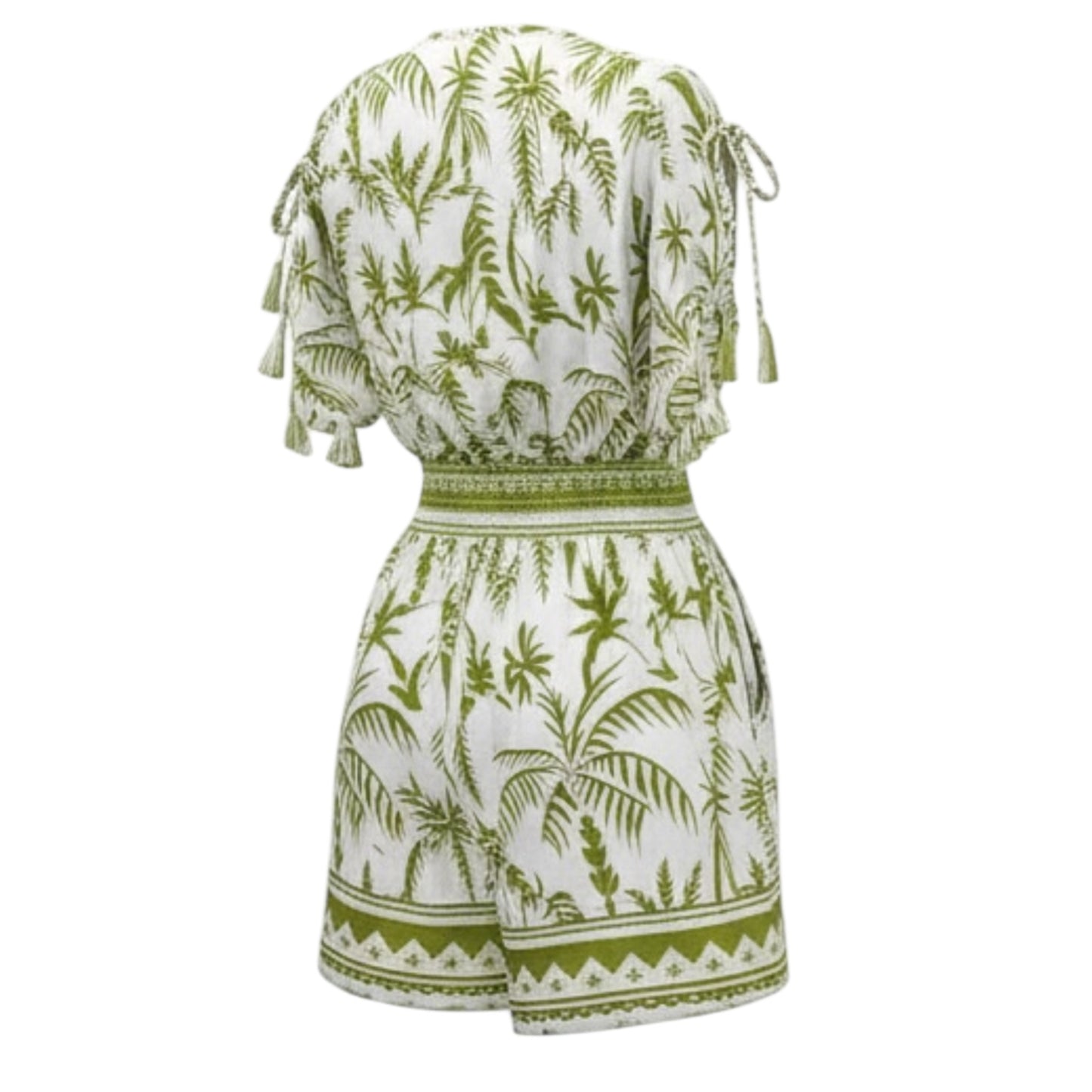 Palm Print Resort Mini Dress wild tropical