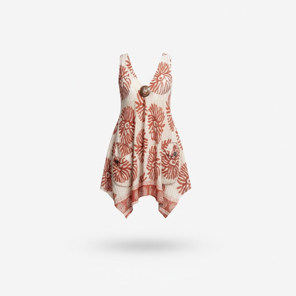 Slither Away Coral Pattern Cover-Up Dress ocean breeze
