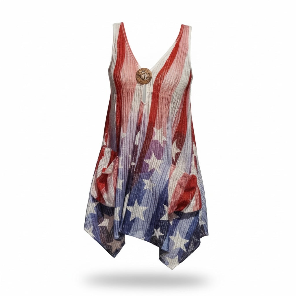 Turquoise tie dye  2 Pockets Tunic Cover-Up