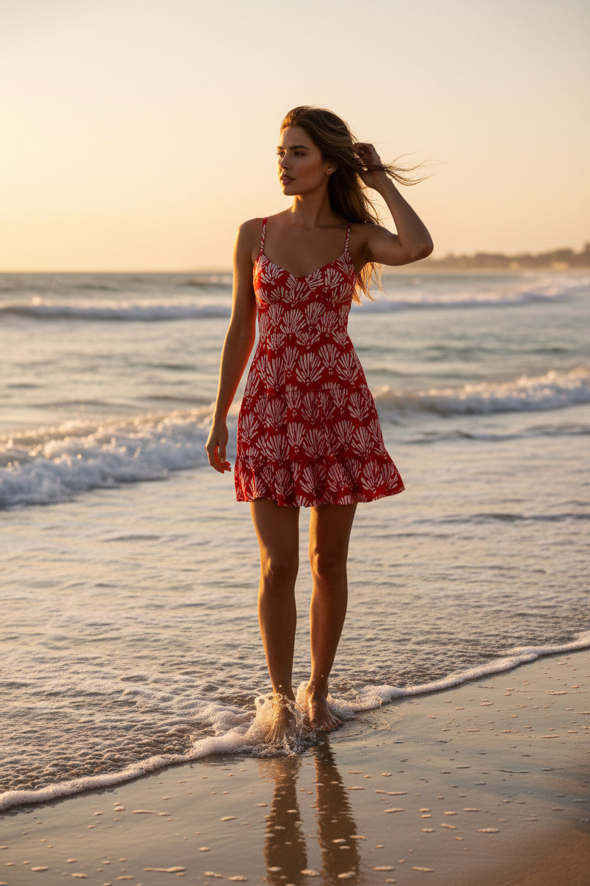 ocean breeze Print Mini Dress