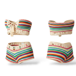Rainbow Crochet Two-Piece Set