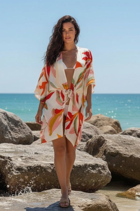 Sunset Wave Kimono Cover-Up