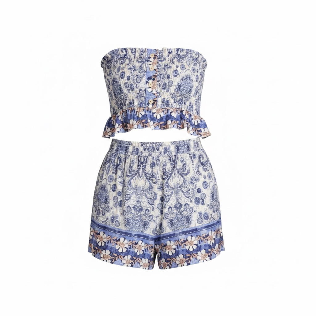 Azura Strapless  & Shorts Set paisley vibe