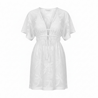 White Lace Resort cover up dress wild tropical