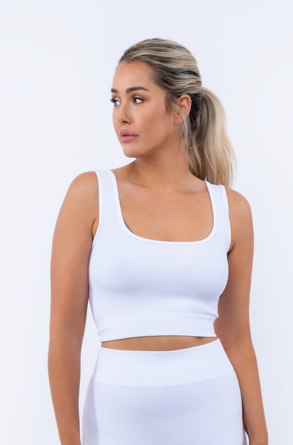 Rib Tank With Square Neck