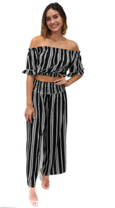 Off Shoulder Striped Top